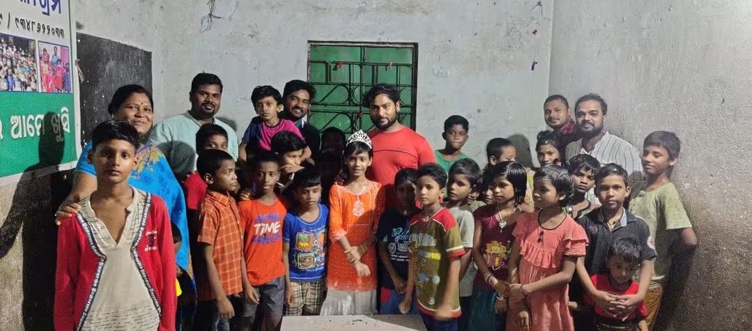 Child welfare celebration with kids and team